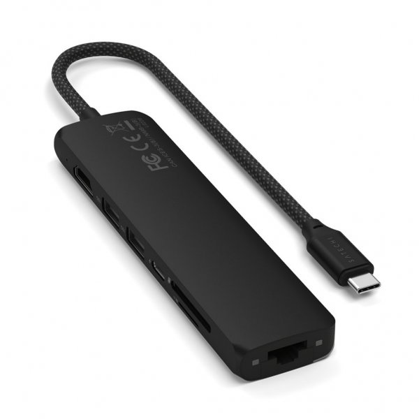 Satechi 7-i-1 USB-C Slim Multiport Adapter med Ethernet Sort