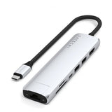 Satechi 7-i-1 USB-C Slim Multiport-adapter med Ethernet Sølv