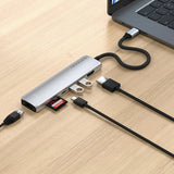 Satechi 7-i-1 USB-C Slim Multiport-adapter med Ethernet Sølv