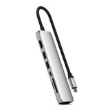 Satechi 7-i-1 USB-C Slim Multiport-adapter med Ethernet Sølv