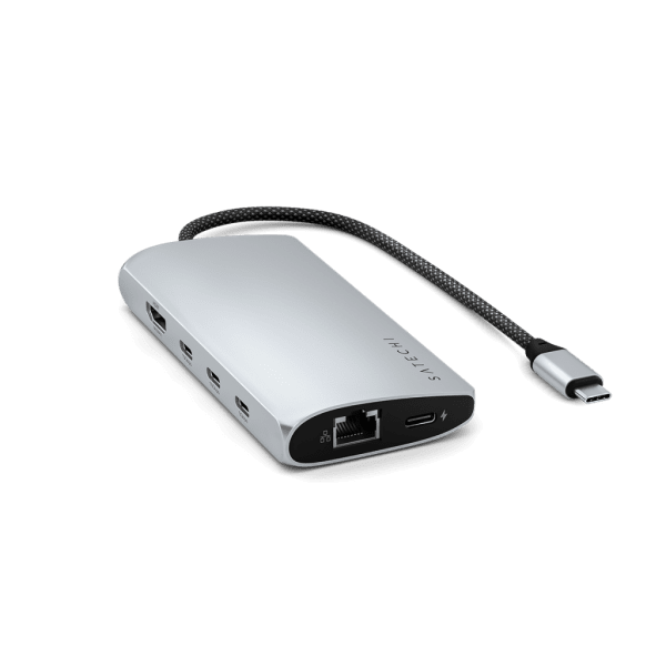 Satechi USB-C Multiport Adapter 8K med Ethernet V3 Sølv