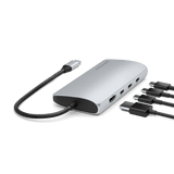 Satechi USB-C Multiport Adapter 8K med Ethernet V3 Sølv
