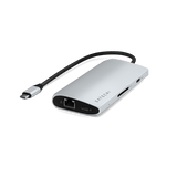 Satechi USB-C Multiport Adapter 8K med Ethernet V3 Sølv