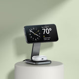 Satechi Trådløs Oplader 2-i-1 Foldbar Qi2 Wireless Charging Stand MagSafe