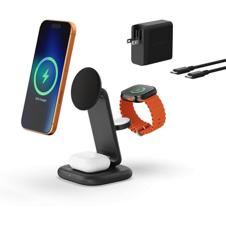 Satechi Trådløs oplader 3-in-1 Foldable Qi2 25W Sort