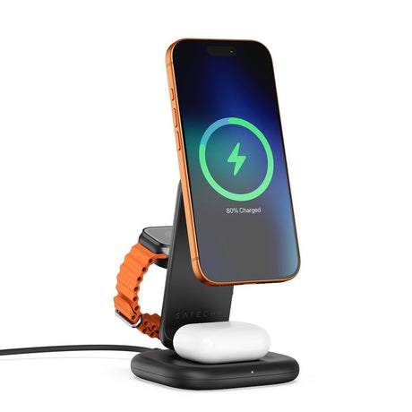 Satechi Trådløs oplader 3-in-1 Foldable Qi2 25W Sort