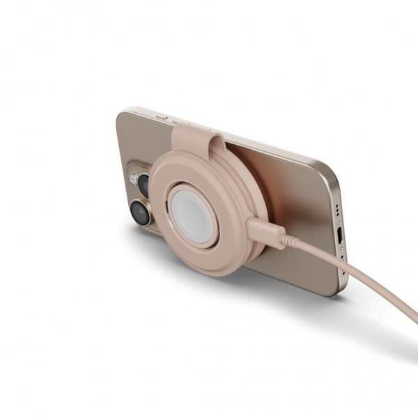 Satechi On-the-Go 2-i-1 trådløs oplader Desert Rose