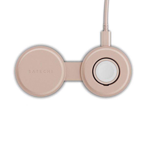 Satechi On-the-Go 2-i-1 trådløs oplader Desert Rose