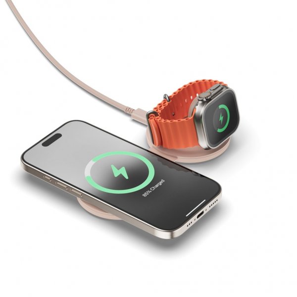 Satechi OntheGo 2-i-1 trådløs oplader Sand