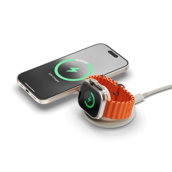 Satechi OntheGo 2-i-1 trådløs oplader Sand