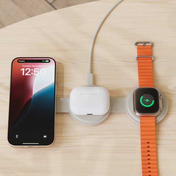 Satechi OntheGo 3-i-1 trådløs oplader Sand