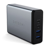 Satechi 108W PD rejseoplader med dobbelte USB-C og USB-A porte Grå