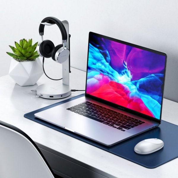 Satechi Aluminiumstativ til hovedtelefoner med indbygget USB-hub Space Grey
