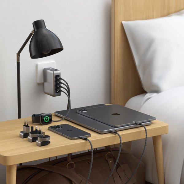 Satechi Oplader 145W USB-C 4-Port GaN Rejseoplader