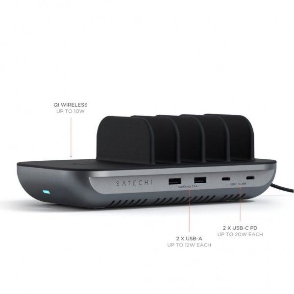 Satechi Dock5 USB-opladningsstation med trådløs opladning