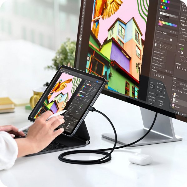 Satechi Thunderbolt 5 Pro Kabel 1m Sort