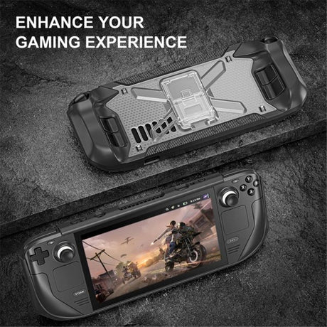 Steam Deck Etui med Stativ Sort Transparent