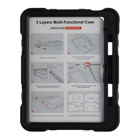 iPad 11 (A16)/iPad 10.9 (gen 10) Cover med stativ og Håndstrop Sort