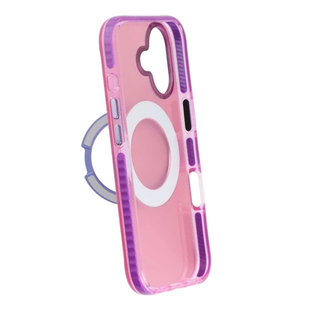 iPhone 17 Cover med roterbart stativ Lyserød Lilla