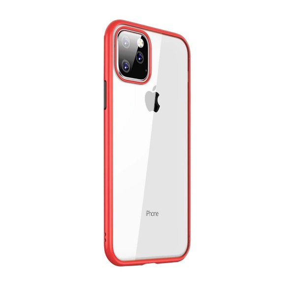 iPhone 11 Pro Max Cover Stødsikkert Rødt Transparent