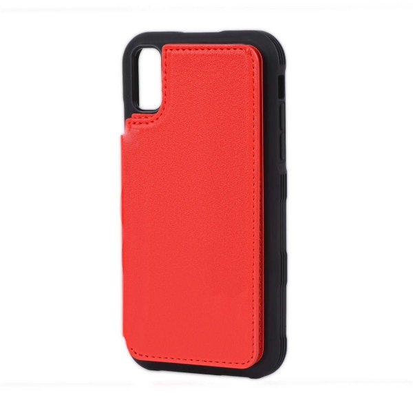 iPhone Xr Cover Udtrækkelig Kortholder Rød