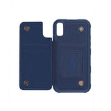 iPhone X/iPhone Xs Cover Foldbar Kortholder Blå