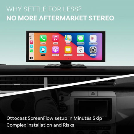 Ottocast ScreenFlow Bærbar Infotainment-skærm til Bil CarPlay/Android Auto
