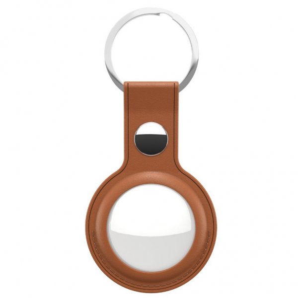 KeyBudz AirTag Holder Læder 2-pak Brun