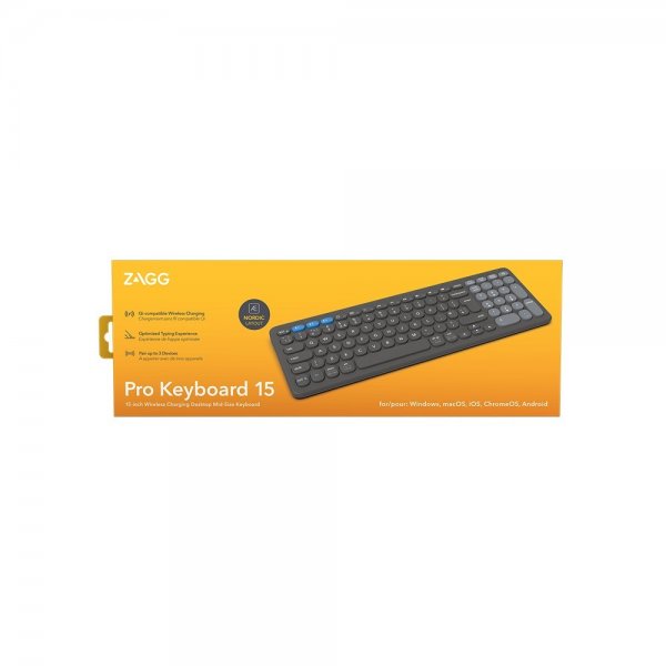 ZAGG Trådløst Tastatur Pro Keyboard 15 Nordisk Antracit