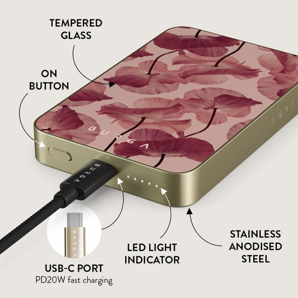 Burga Powerbank MagSafe 5000 mAh Tender Kiss Guld