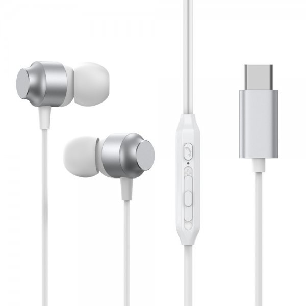 Joyroom Kablet Hovedtelefoner EC06 USB-C Sølv