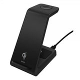 Deltaco Trådløs Oplader 3-i-1 Wireless Charger Sort