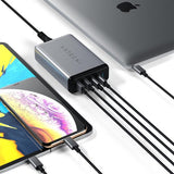 Satechi 75W PD rejselader med to USB-C- og USB-A-porte Grå