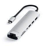 Satechi Slim USB-C MultiPort med Ethernet Sølv