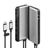 ALOGIC Dual USB-C Super Hub 10-i-1-hub Dual HDMI 4K@60Hz Rumgrå