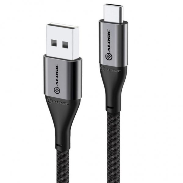 ALOGIC Ultra USB-A til USB-C kabel 3A/480Mbps 3 meter Space Grey