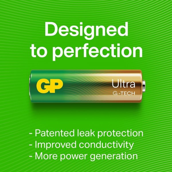 GP Ultra Alkaline AA-batteri 15AU/LR6 4-pak