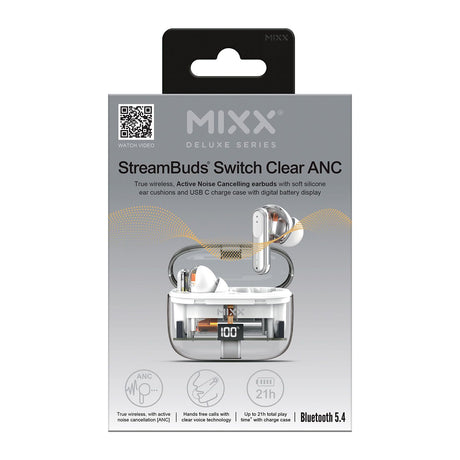 Mixx Trådløse Høretelefoner StreamBuds Switch Clear ANC Hvid