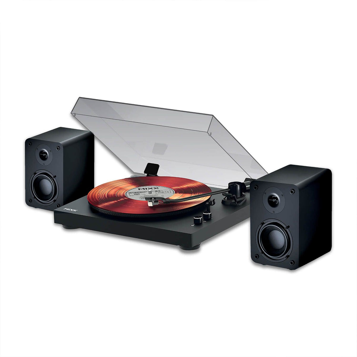 Mixx System 5 Vinyl-Afspiller Stereo med Højtalere Sort