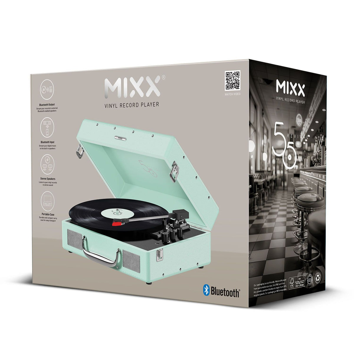 Mixx Revival 55 Vinylspiller Stereo Mintgrøn