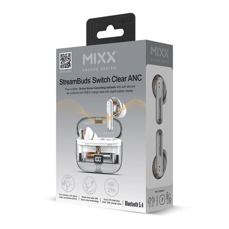 Mixx Trådløse Høretelefoner StreamBuds Switch Clear ANC Hvid
