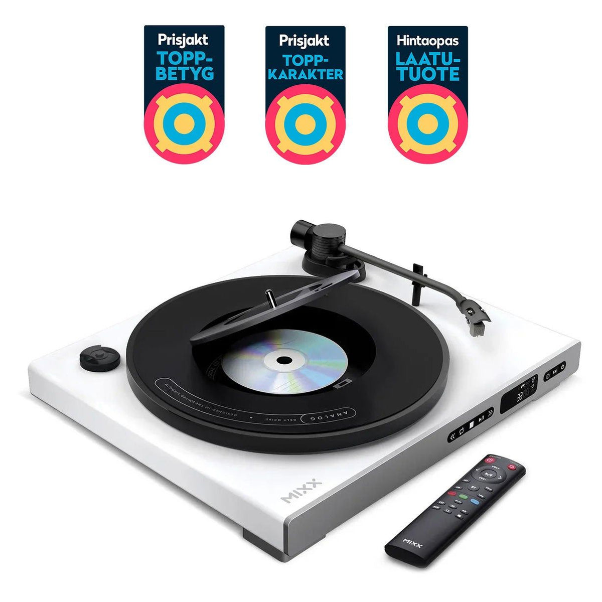 Mixx Analog Plus 2-i-1 Vinyl- og CD-Afspiller Hvid