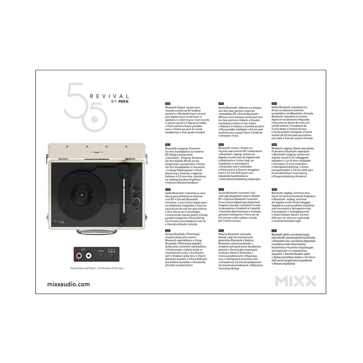 Mixx Revival 55 Vinylspiller Stereo Cream
