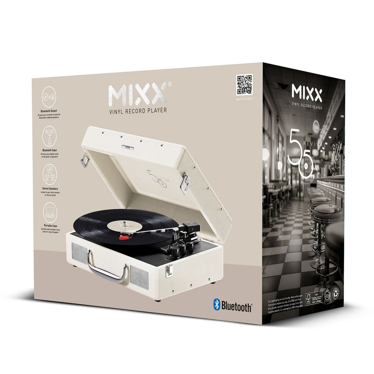 Mixx Revival 55 Vinylspiller Stereo Cream
