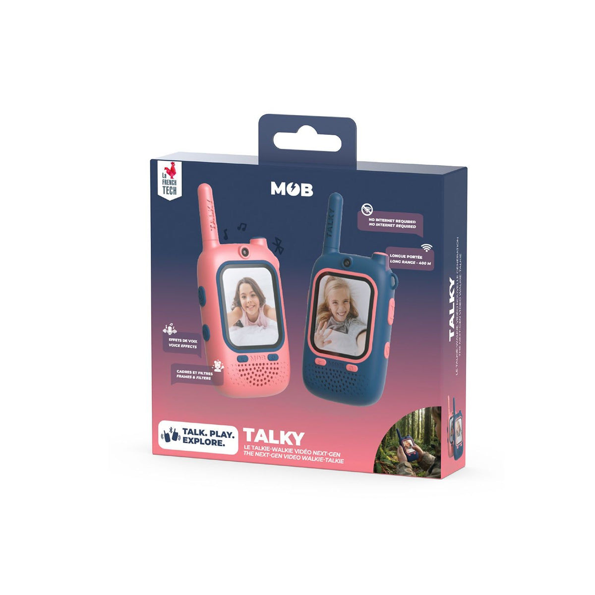 Mobility on Board Walkie Talkie Video Talky Cutie Blå og Lyserød