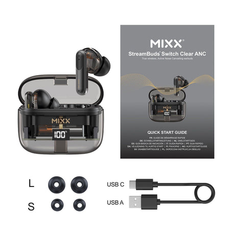 Mixx Trådløse Høretelefoner StreamBuds Switch Clear ANC Sort