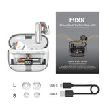 Mixx Trådløse Høretelefoner StreamBuds Switch Clear ANC Hvid