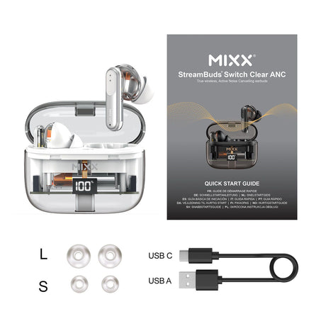 Mixx Trådløse Høretelefoner StreamBuds Switch Clear ANC Hvid