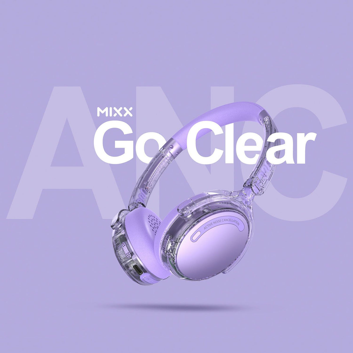 Mixx Trådløse On-Ear Høretelefoner StreamQ Go ANC Clear Lilla