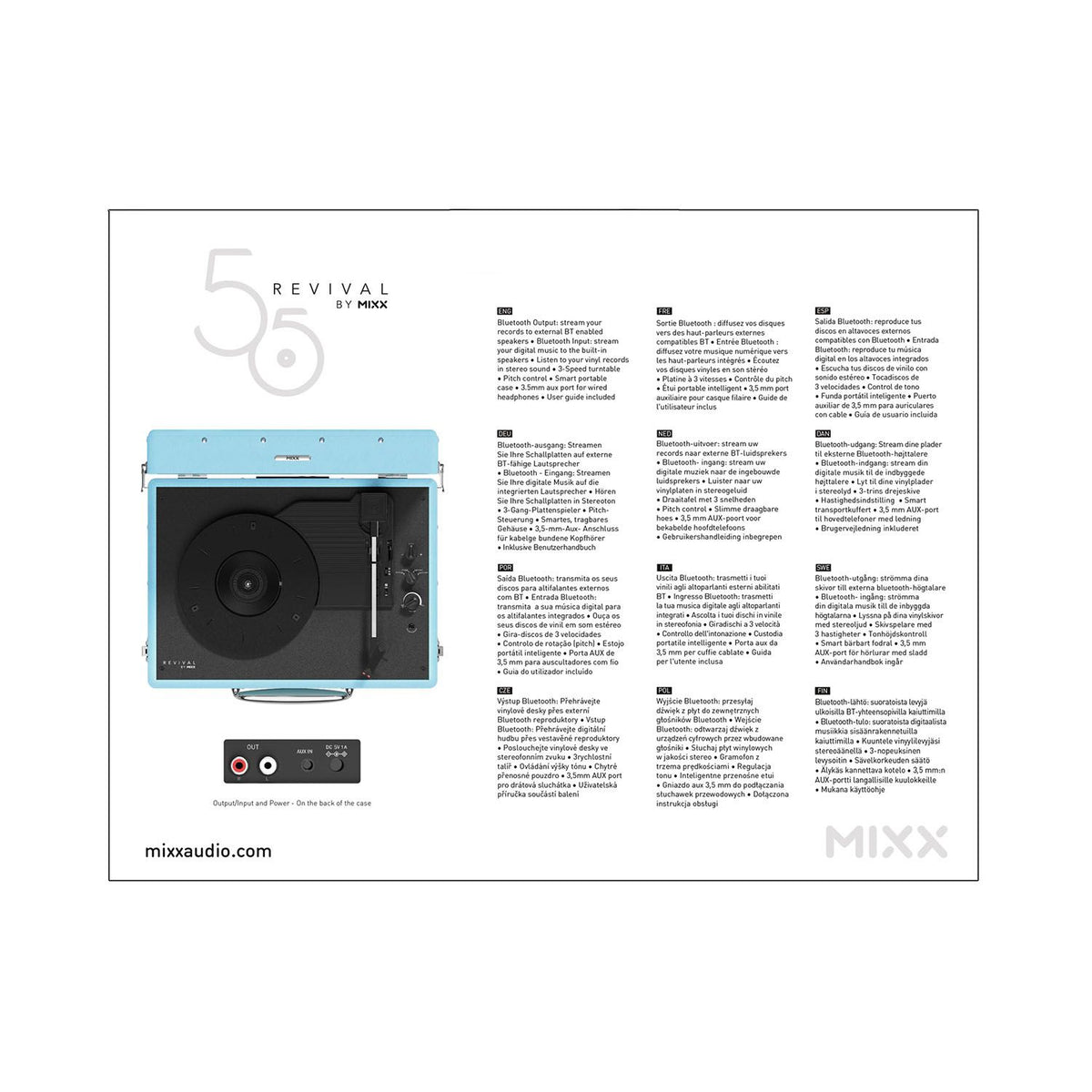 Mixx Revival 55 Vinyl-Afspiller Stereo Turkis